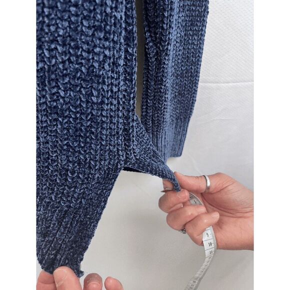 Time and Tru Womens Pullover Mock Neck Pullover Cotton Sweater Blue S/4-6 - Picture 6 of 7